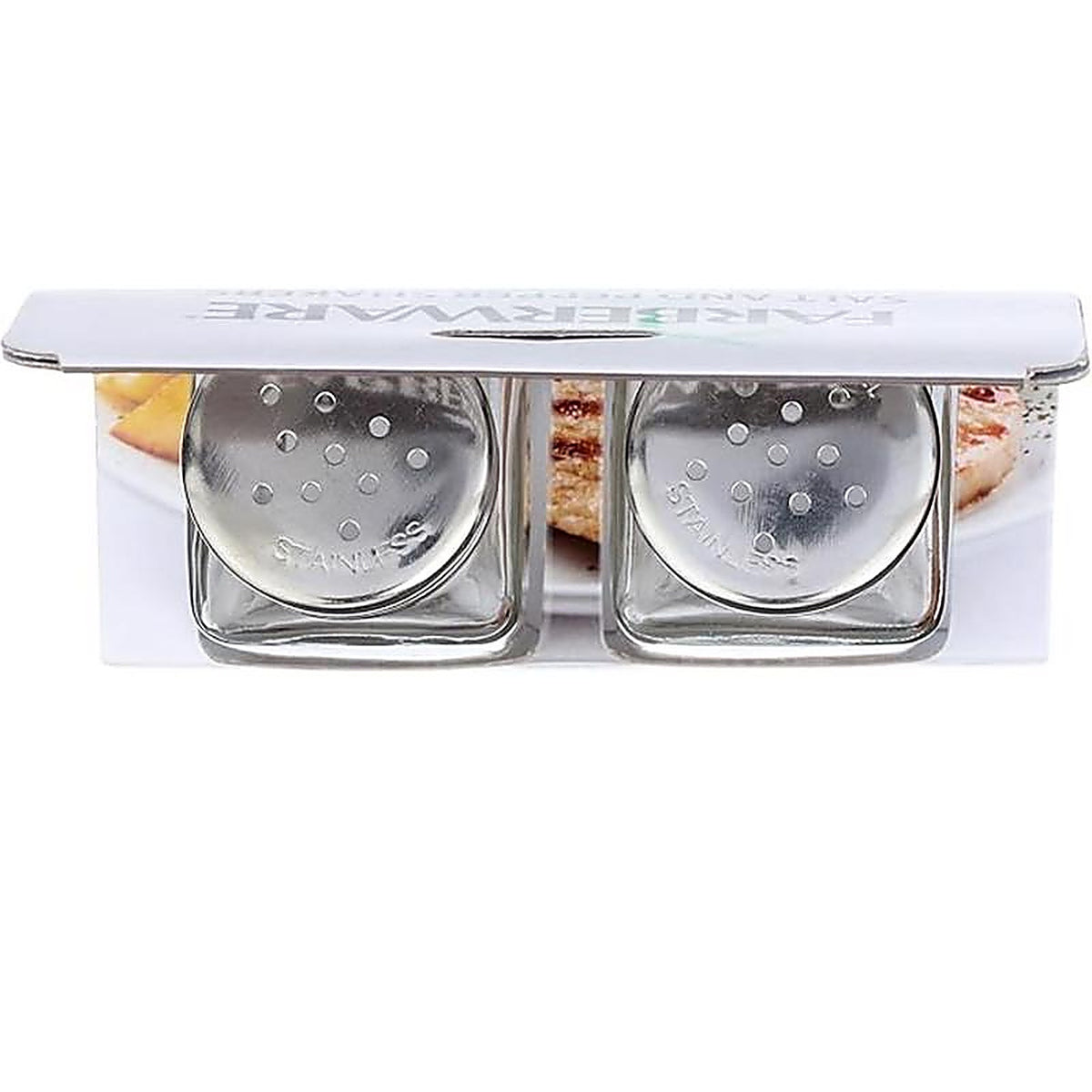 Farberware 5216093 Clear Glass/Stainless Steel Salt and Pepper Shakers