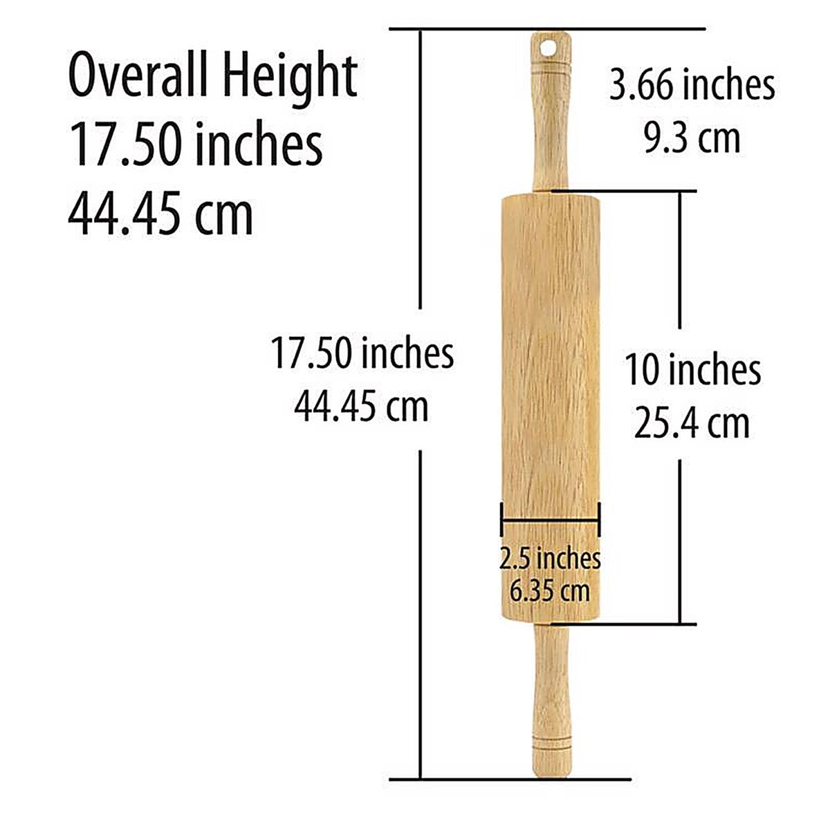 Farberware 5215807 17 in. L x 3 in. Dia. Wood Bakers Rolling Pin Natural