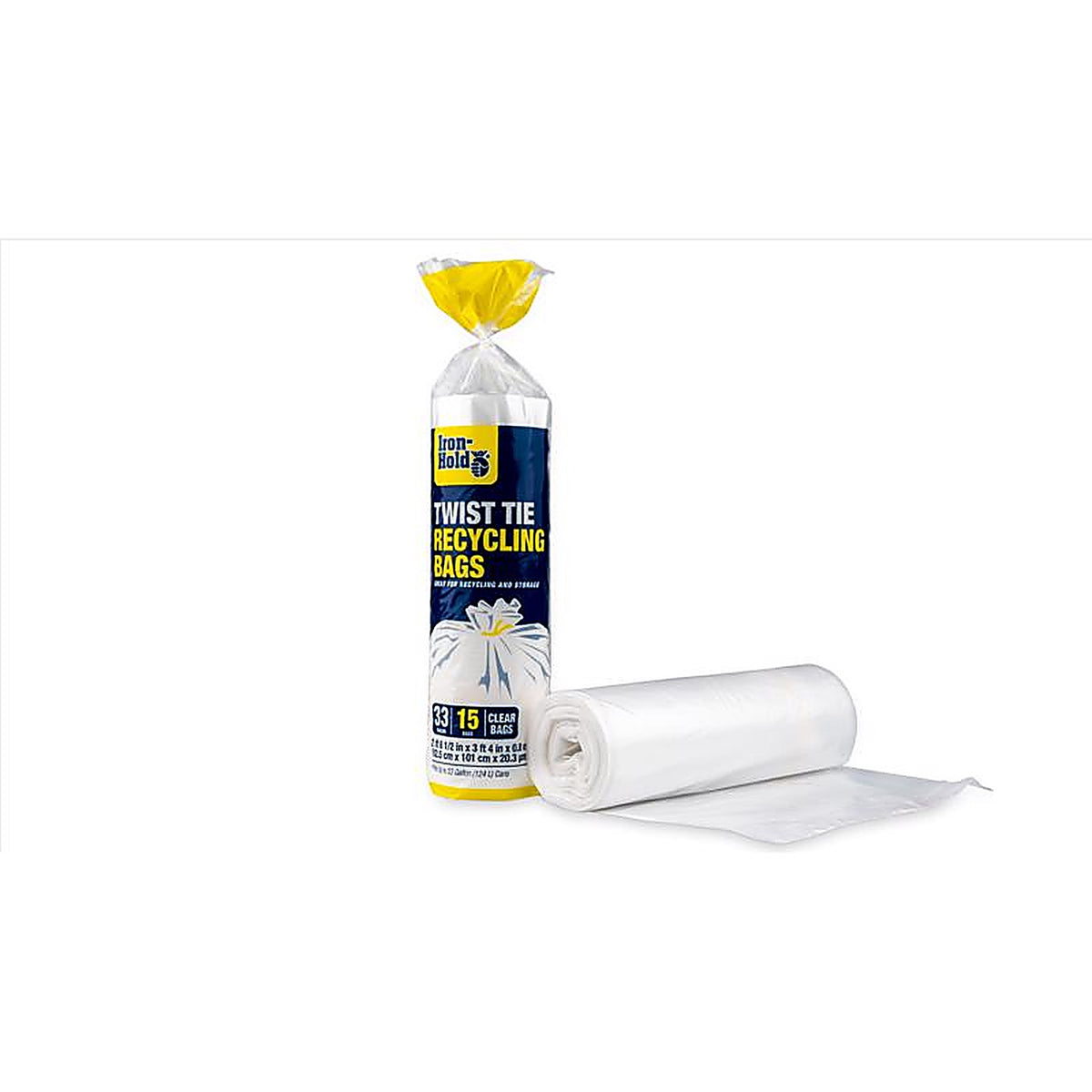 Iron-Hold 618826 33 gal. Kitchen Trash Bags Twist Tie 15/Pack