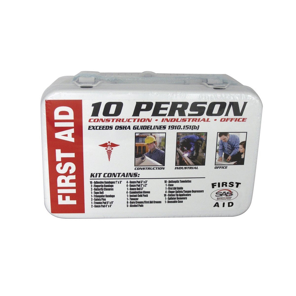 SAS 6010-01 10-Person First-Aid Kit, Metal Box