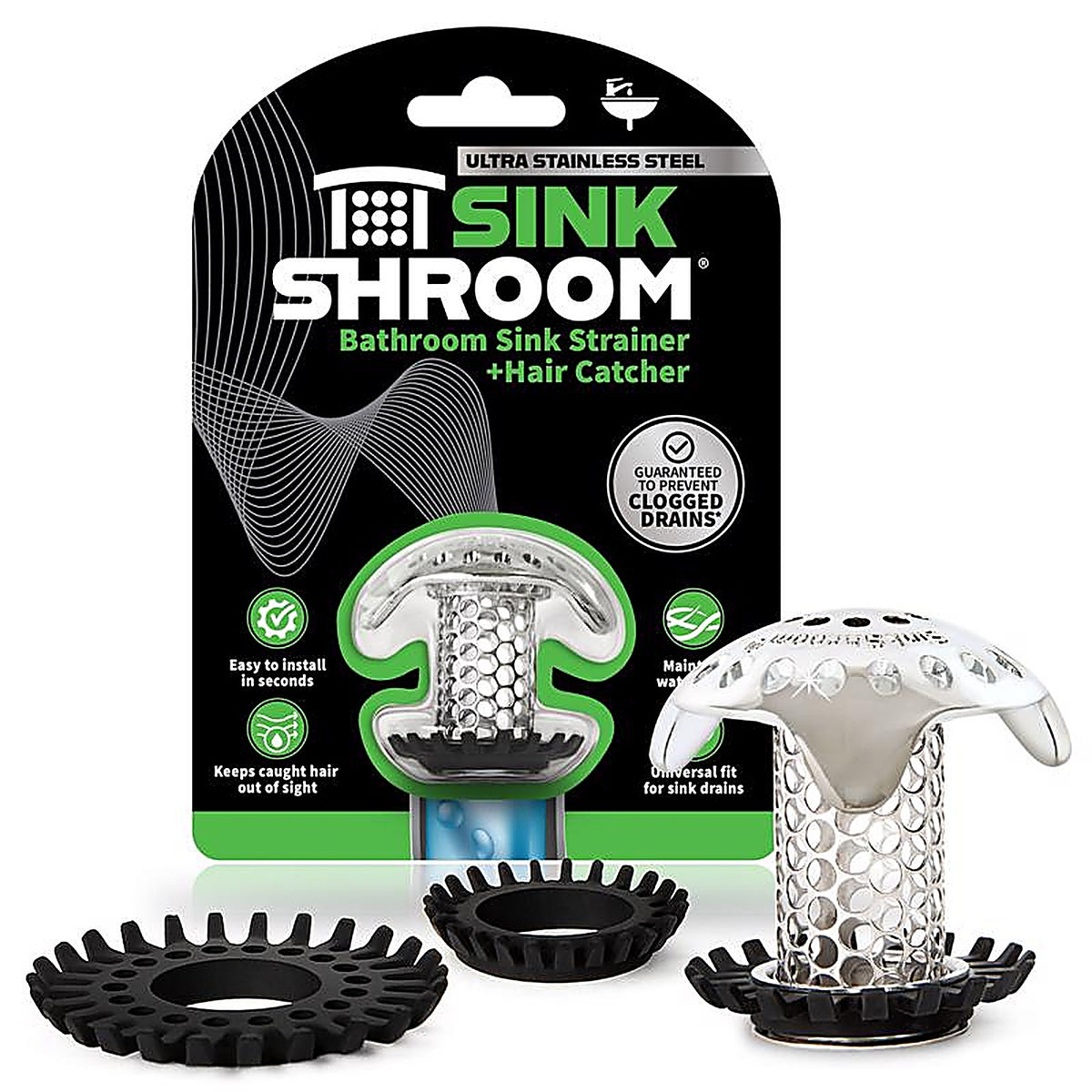 SinkShroom SSULTR321 Ultra Edition Chrome Stainless Steel Drain Protector