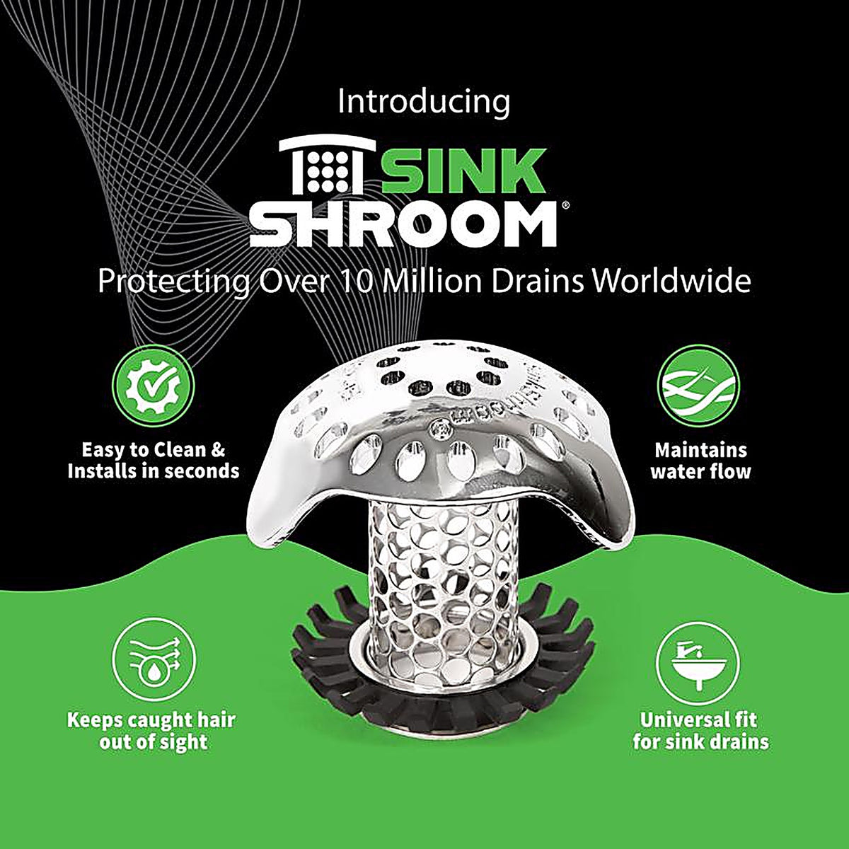 SinkShroom SSULTR321 Ultra Edition Chrome Stainless Steel Drain Protector