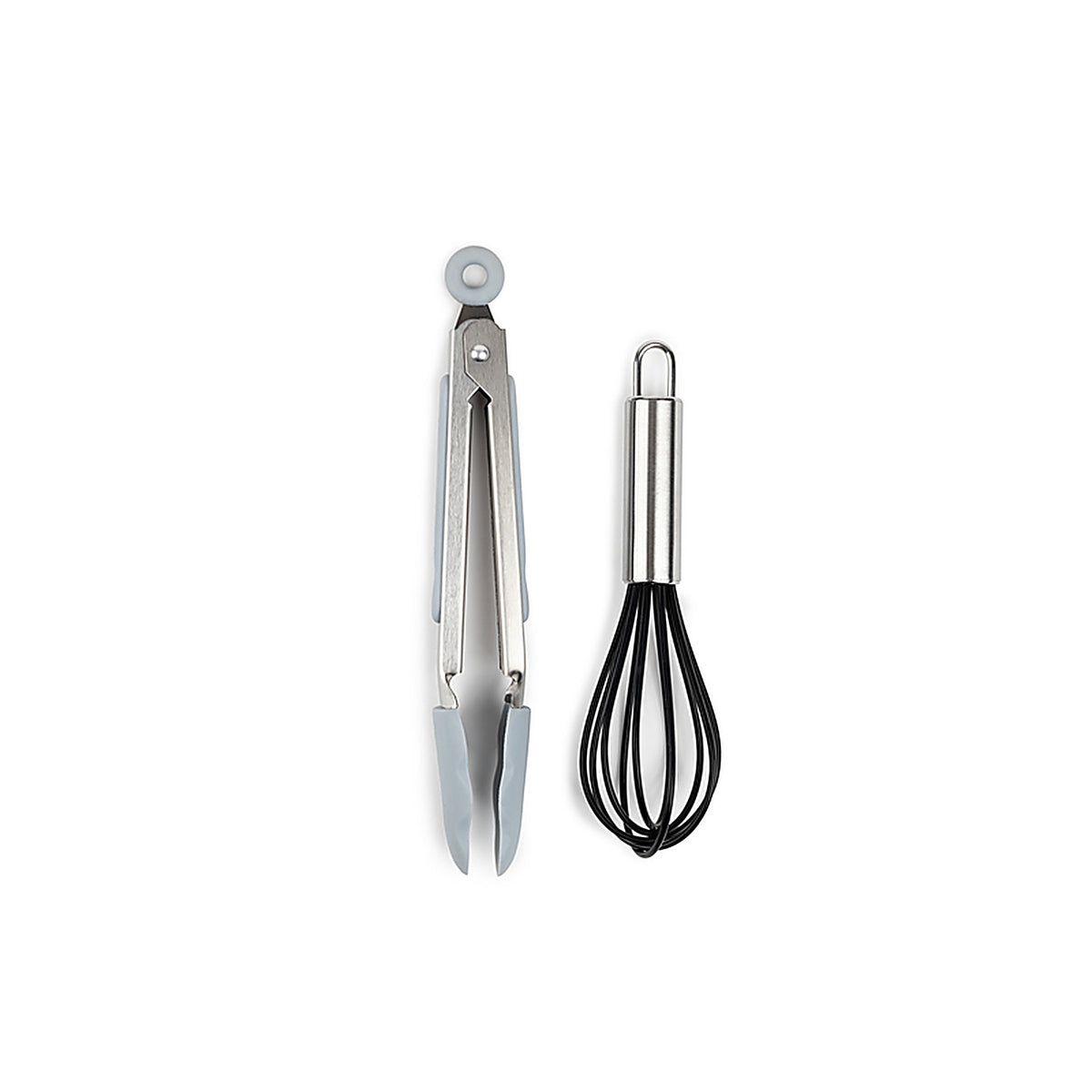 Core Kitchen AC29828 2.57 in. W x 11.41 in. L Silver Silicone/Stainless Steel Whisk Tong Set L-11.41 W-2.56 H-1.77