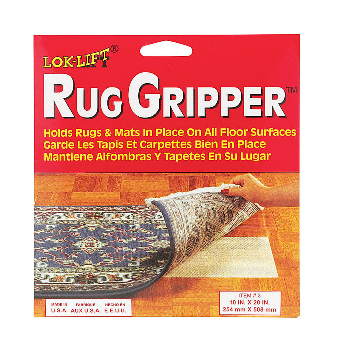 Lok-Lift #3 10 in. W x 20 in. L Reversible Scrim Indoor Rug Gripper