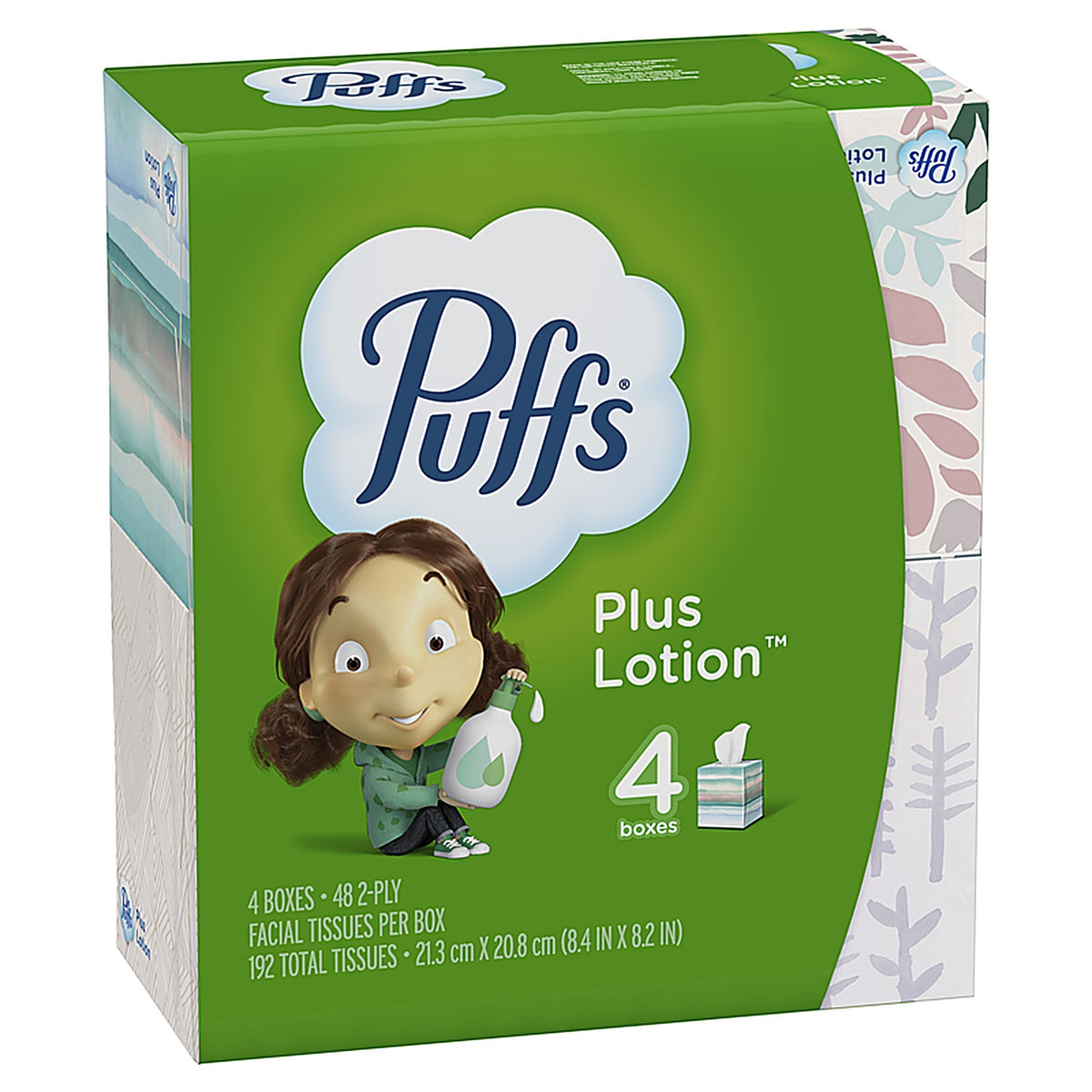 Puffs 89314 Square Box Facial Tissue 48/Count Box 4/Boxes