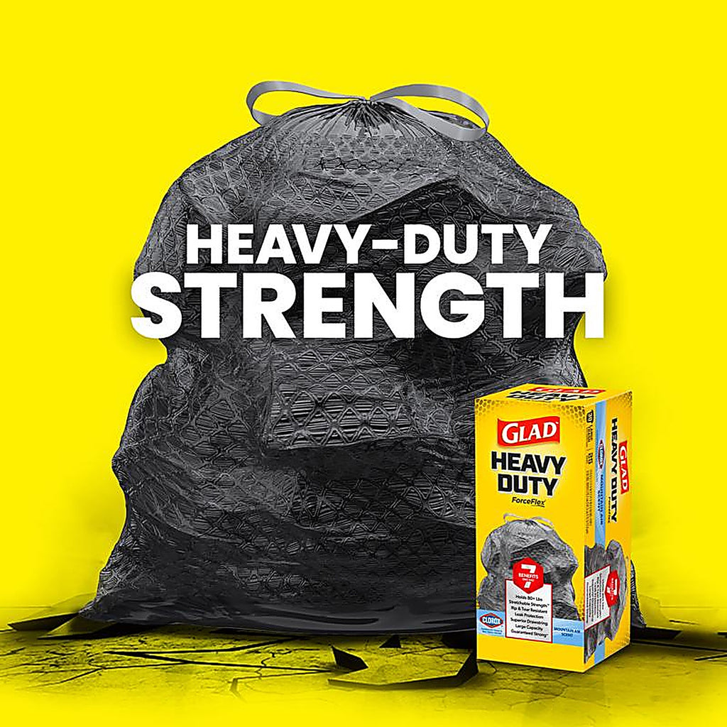 Glad 79310 ForceFlex 30 gal. Mountain Air Scent Trash Bags Drawstring 25/Pack
