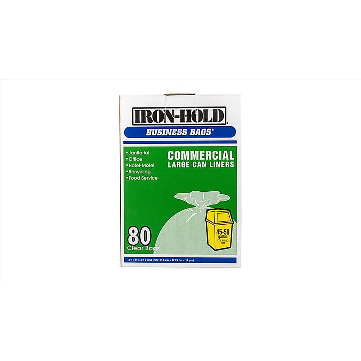 Business Bags 618642 Iron-Hold 50 gal. Drum Liners Twist Tie 80/Pack