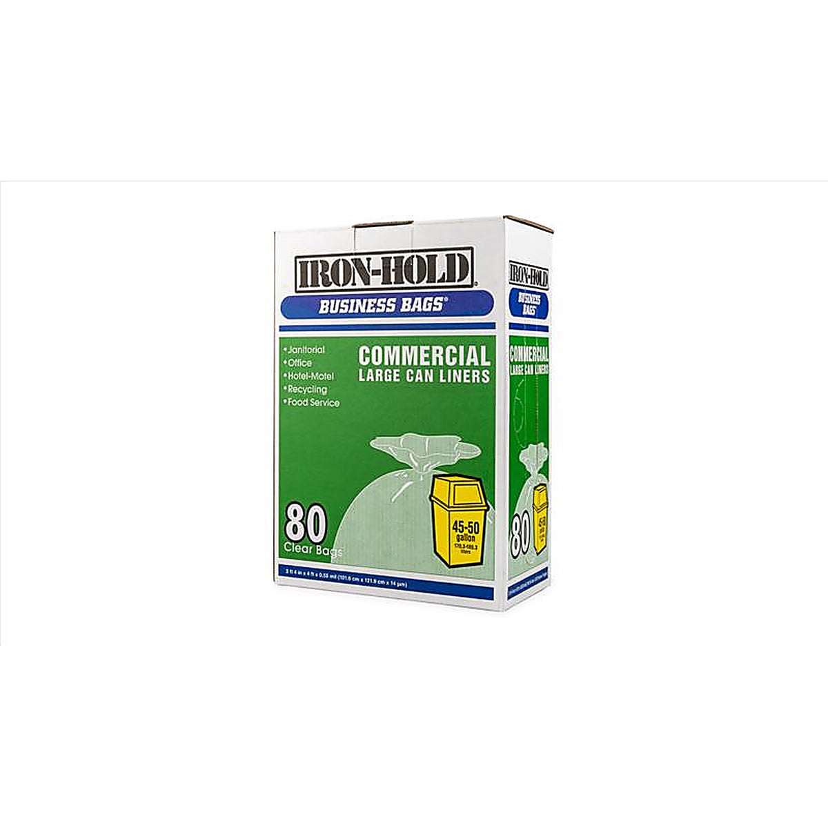 Business Bags 618642 Iron-Hold 50 gal. Drum Liners Twist Tie 80/Pack