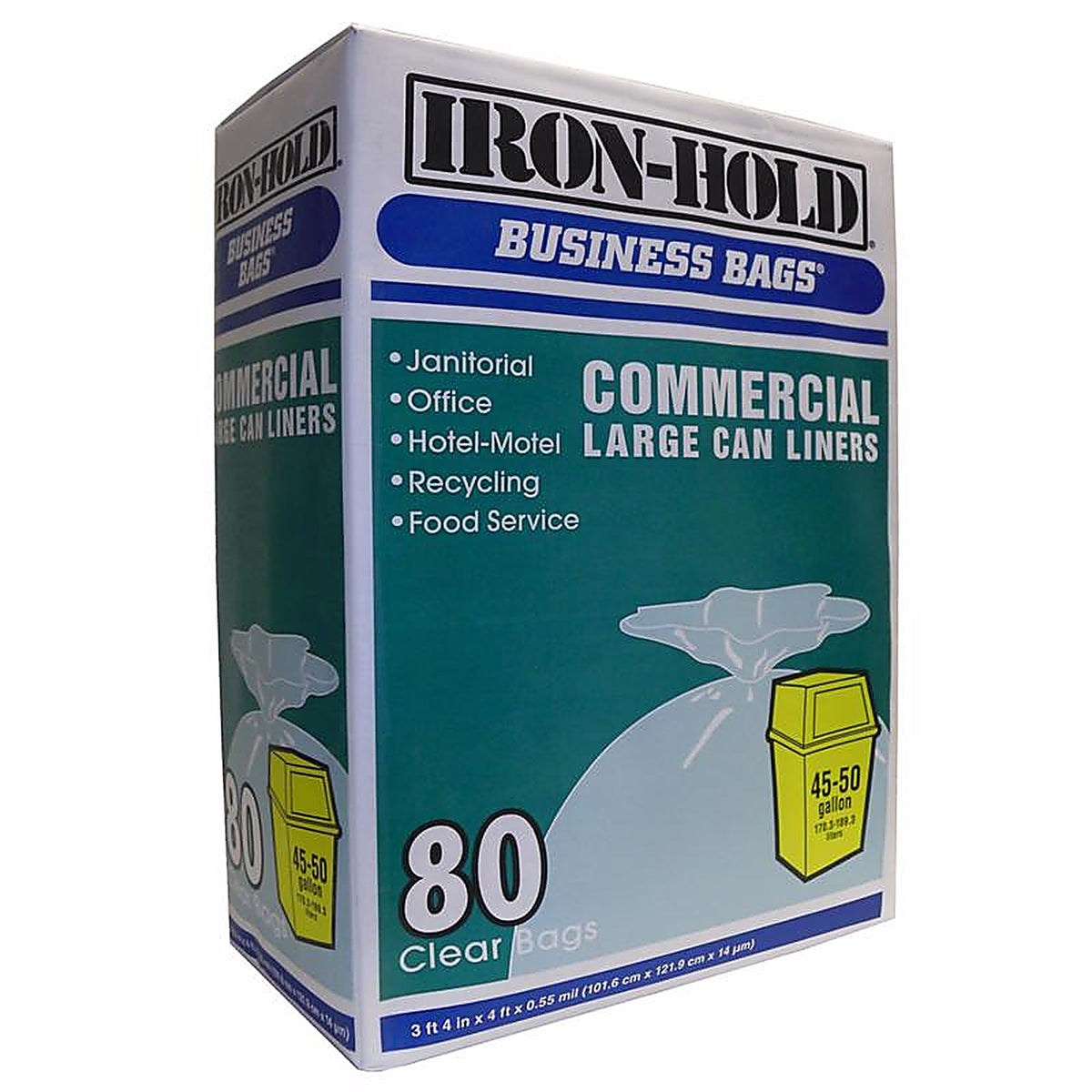 Business Bags 618642 Iron-Hold 50 gal. Drum Liners Twist Tie 80/Pack