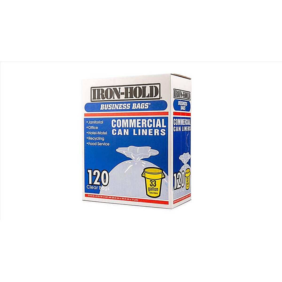 Business Bags 618632 Iron-Hold 33 gal. Drum Liners Twist Tie 120/Pack