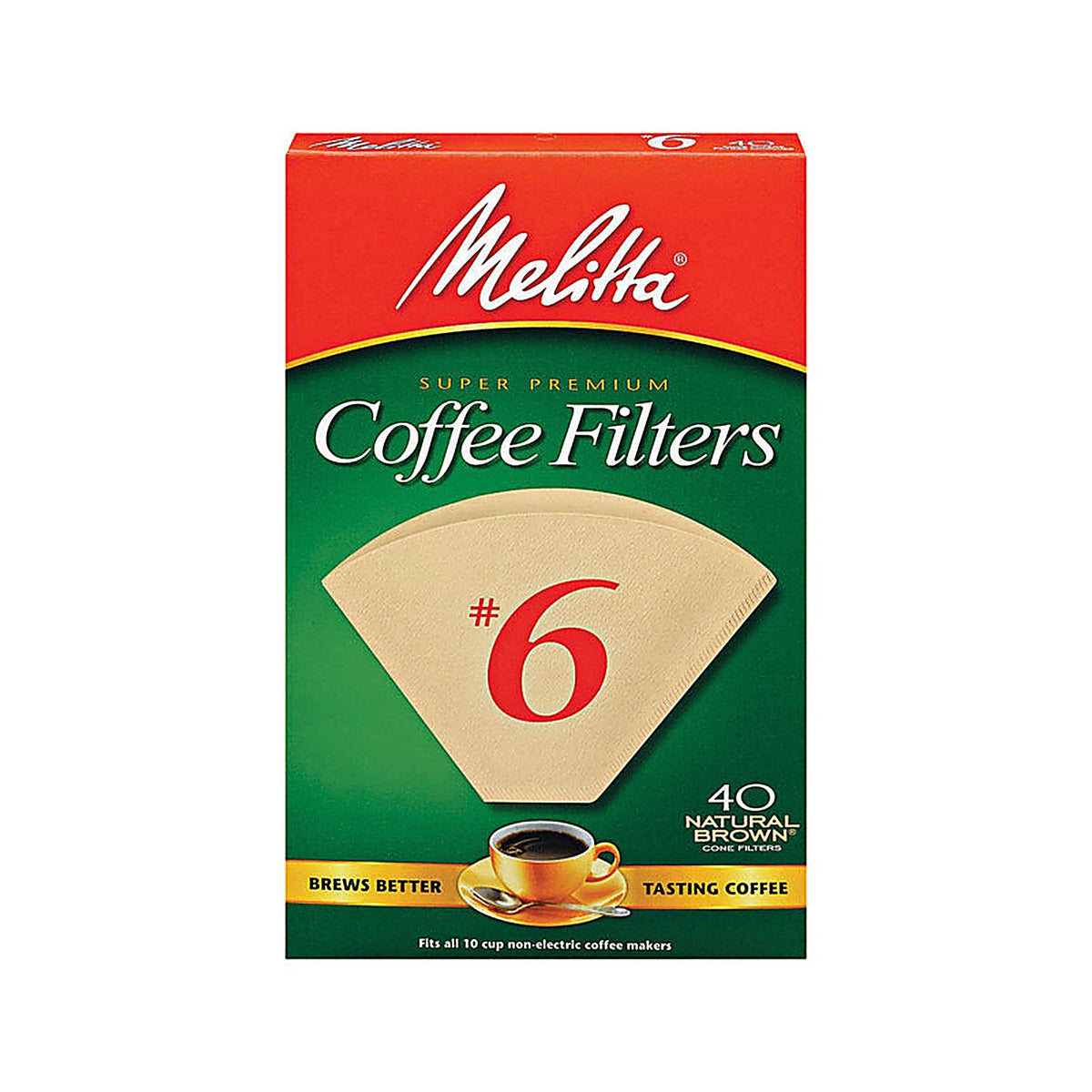 Melitta 626412 10 cups Brown Cone Coffee Filter 40/Pack