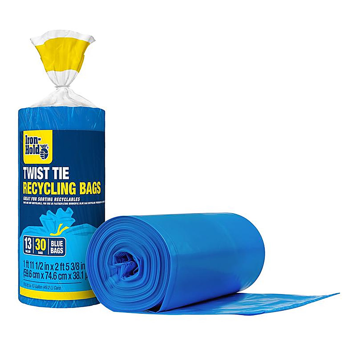 Iron-Hold 618781 13 gal. Kitchen Trash Bags Twist Tie 30/Pack