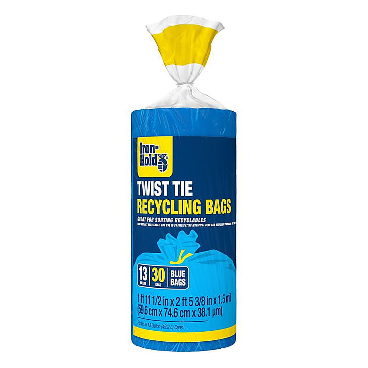 Iron-Hold 618781 13 gal. Kitchen Trash Bags Twist Tie 30/Pack