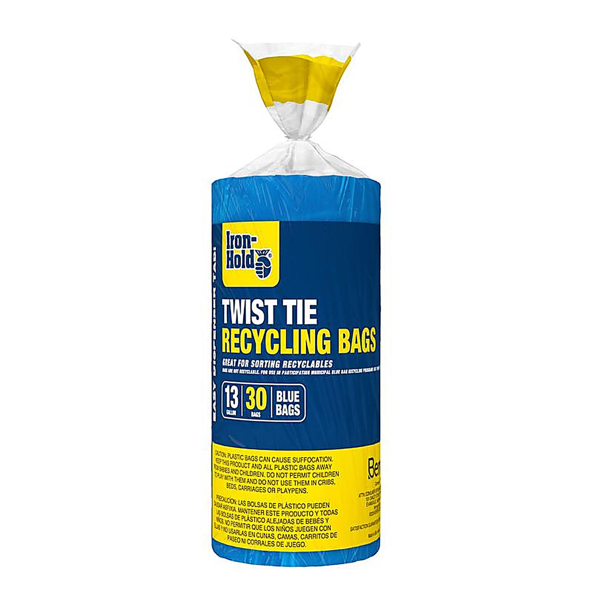 Iron-Hold 618781 13 gal. Kitchen Trash Bags Twist Tie 30/Pack