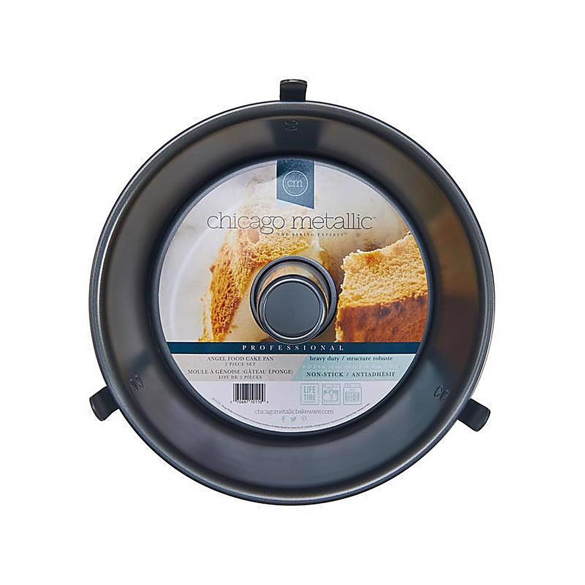 Chicago Metallic 16184 9-1/2 in. W x 9.5 in. L Angel Food Cake Pan Gray