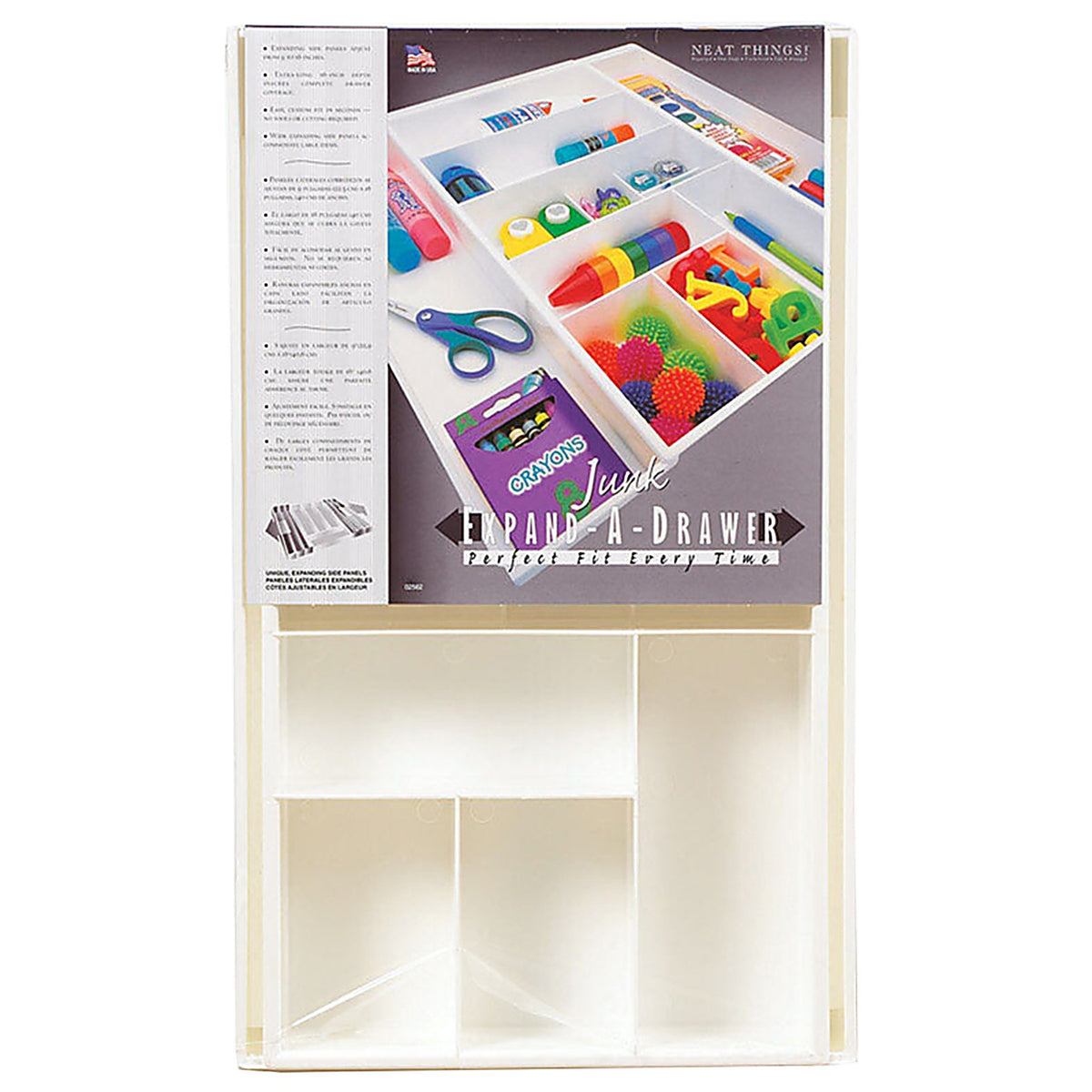 Neat Things 2562 2.25 in. H x 9.5 in. W x 16 in. D Plastic Adjustable Drawer Organizer