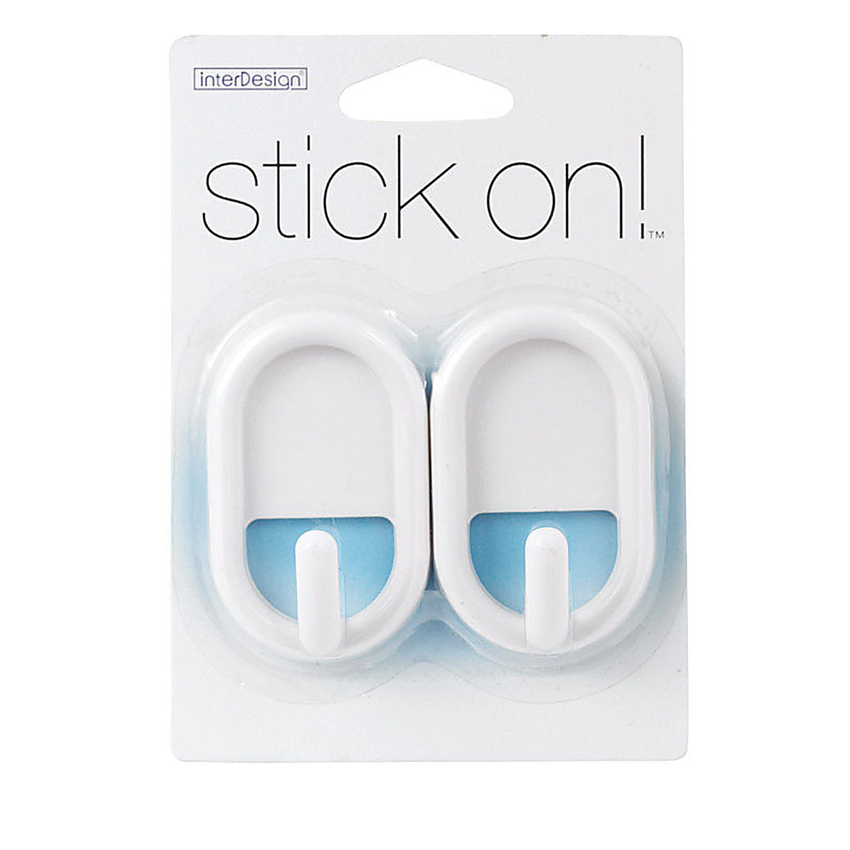 InterDesign 14201 3/4 in. L White Plastic Small stick on! Hook 0.2 lb. 2/Pack