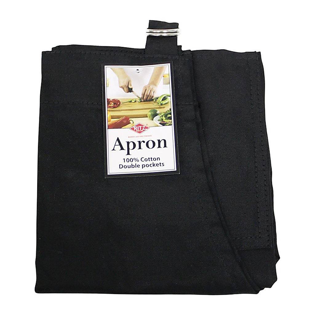 John Ritzenthaler 70414 RITZ Black Cotton Solid Apron