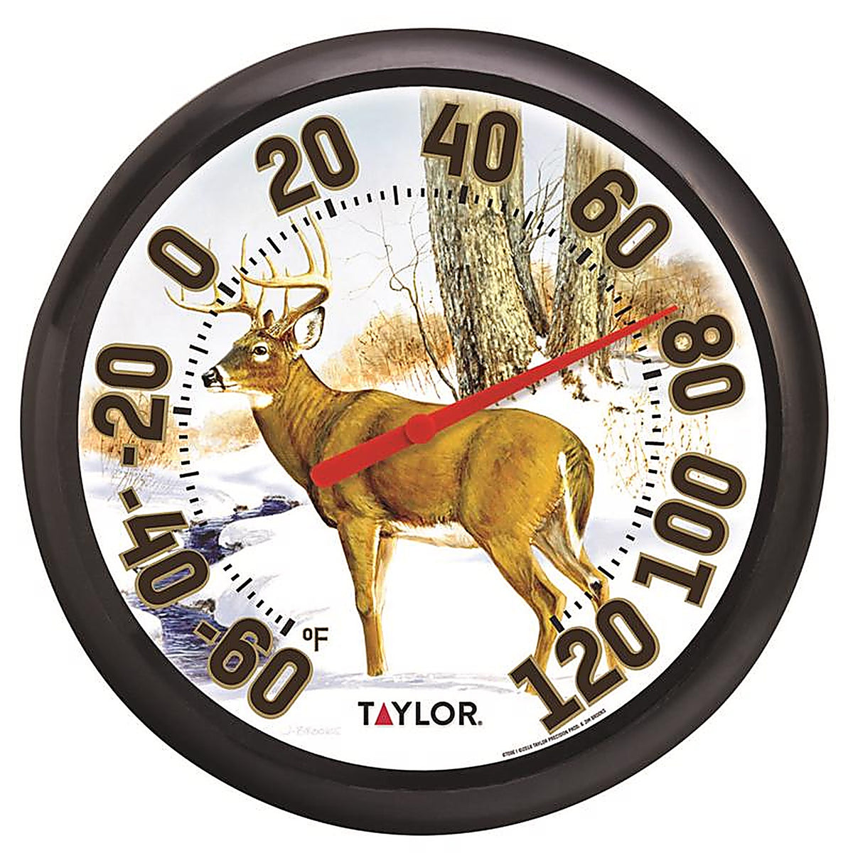 Taylor 6709E Deer Design Dial Thermometer Plastic Multicolored