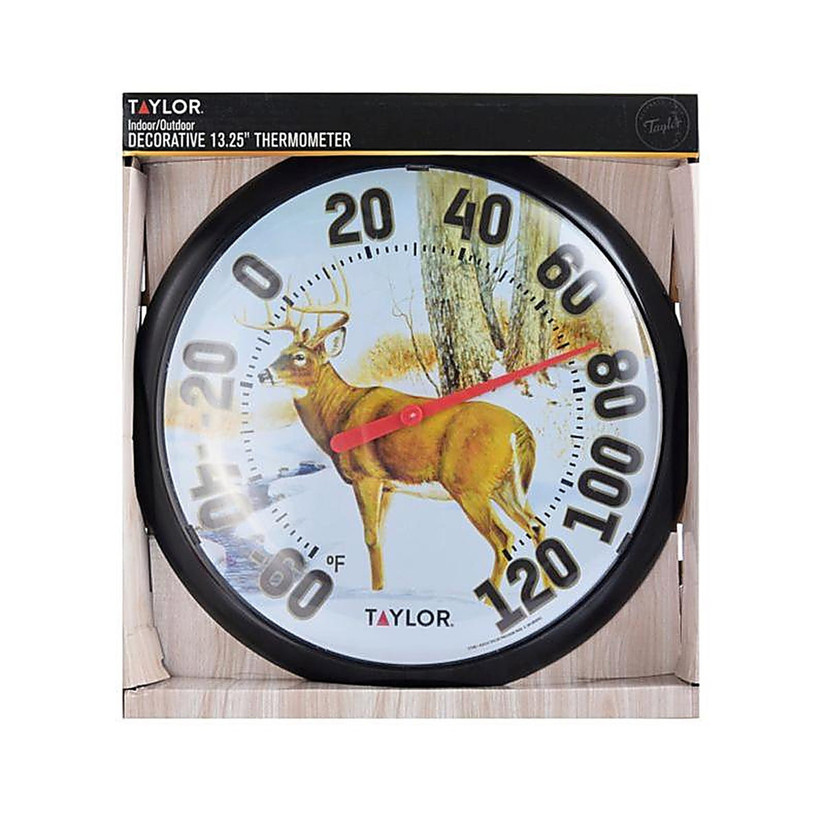 Taylor 6709E Deer Design Dial Thermometer Plastic Multicolored