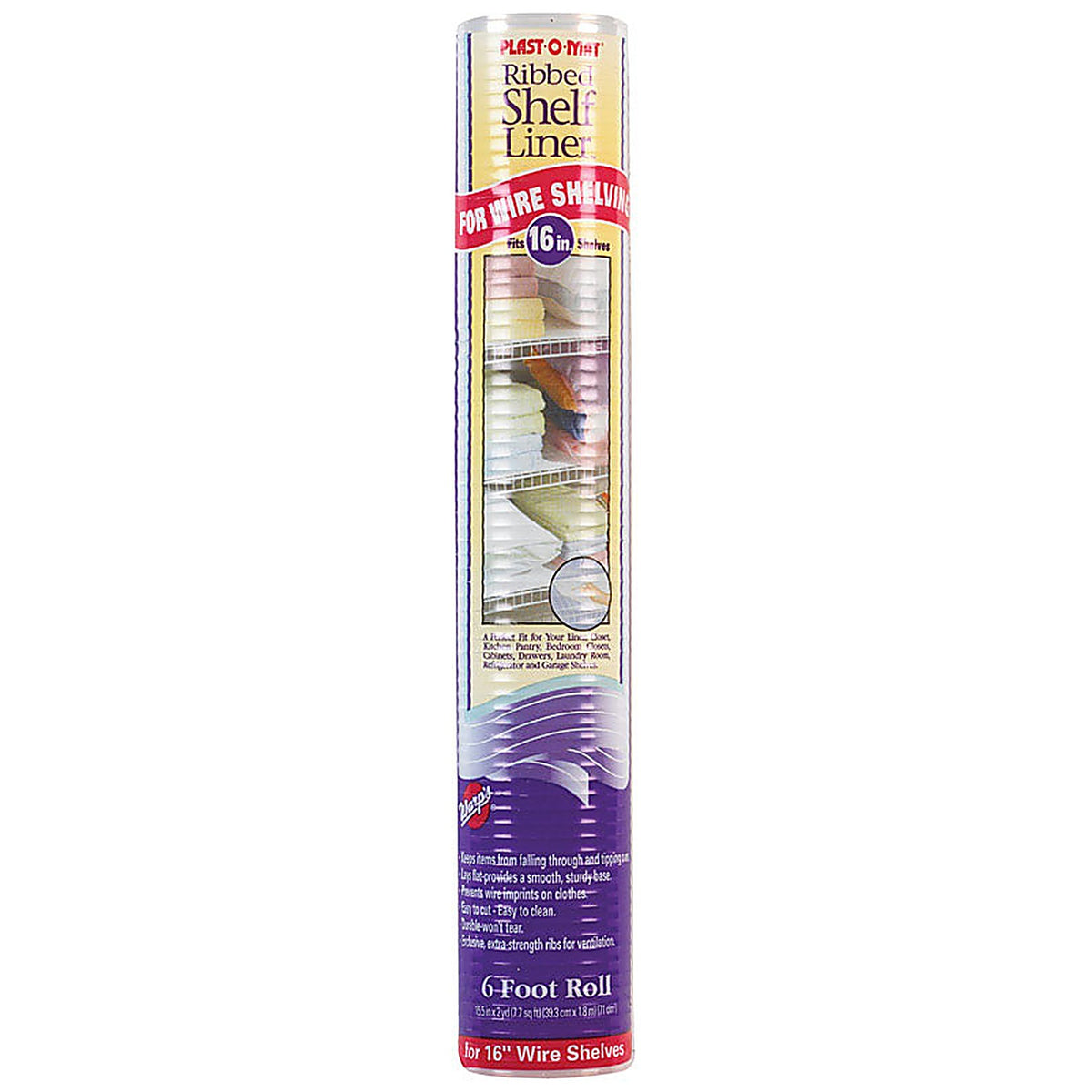 Warp's WSPM-606-C Plast-O-Mat 6 ft. L x 15-1/2 in. W Clear Non Adhesive Ribbed Shelf Liner