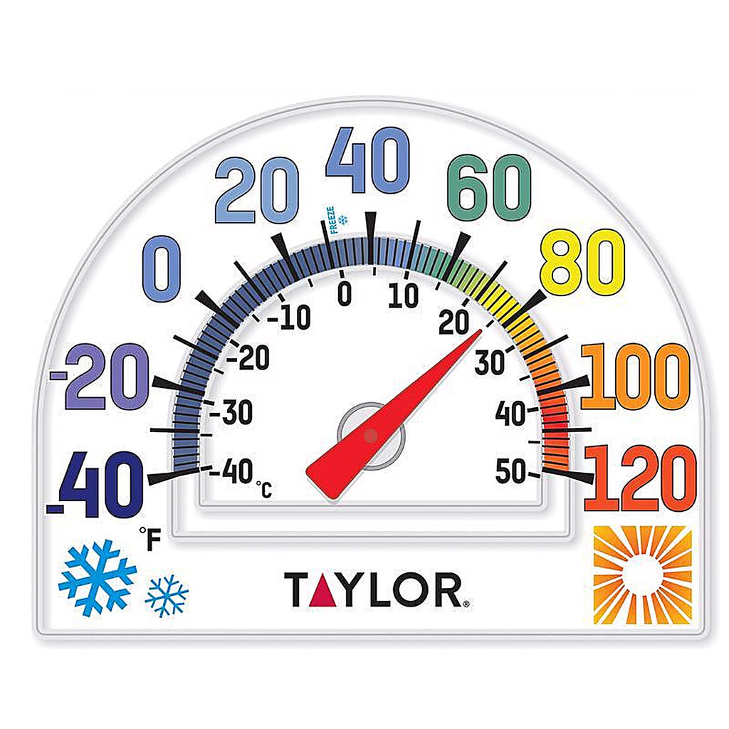Taylor 5323 Window Cling Dial Thermometer Plastic Clear