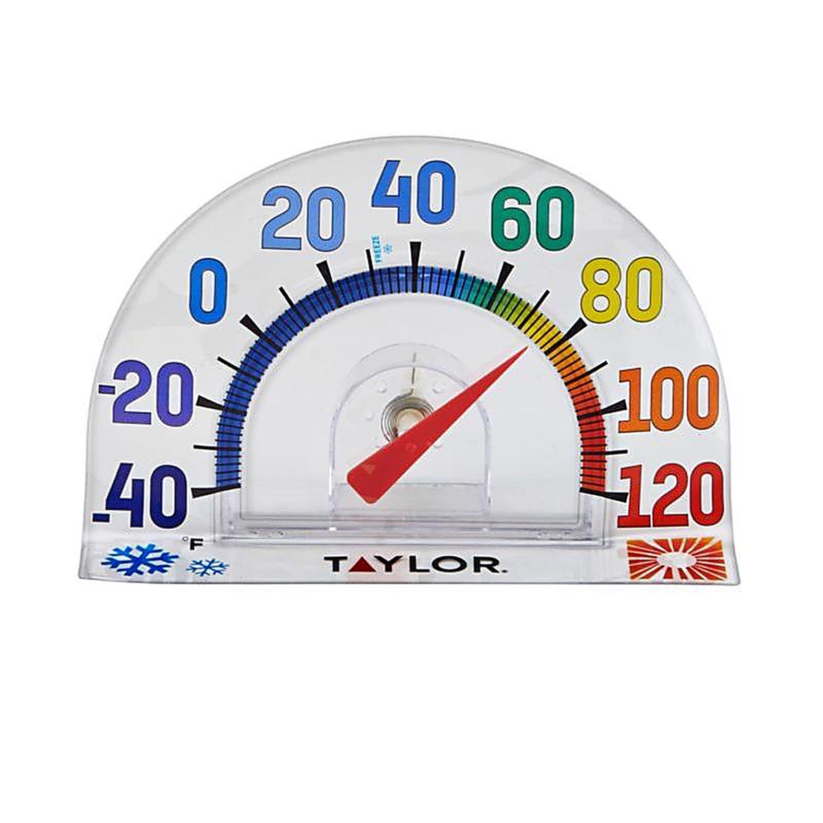 Taylor 5323 Window Cling Dial Thermometer Plastic Clear