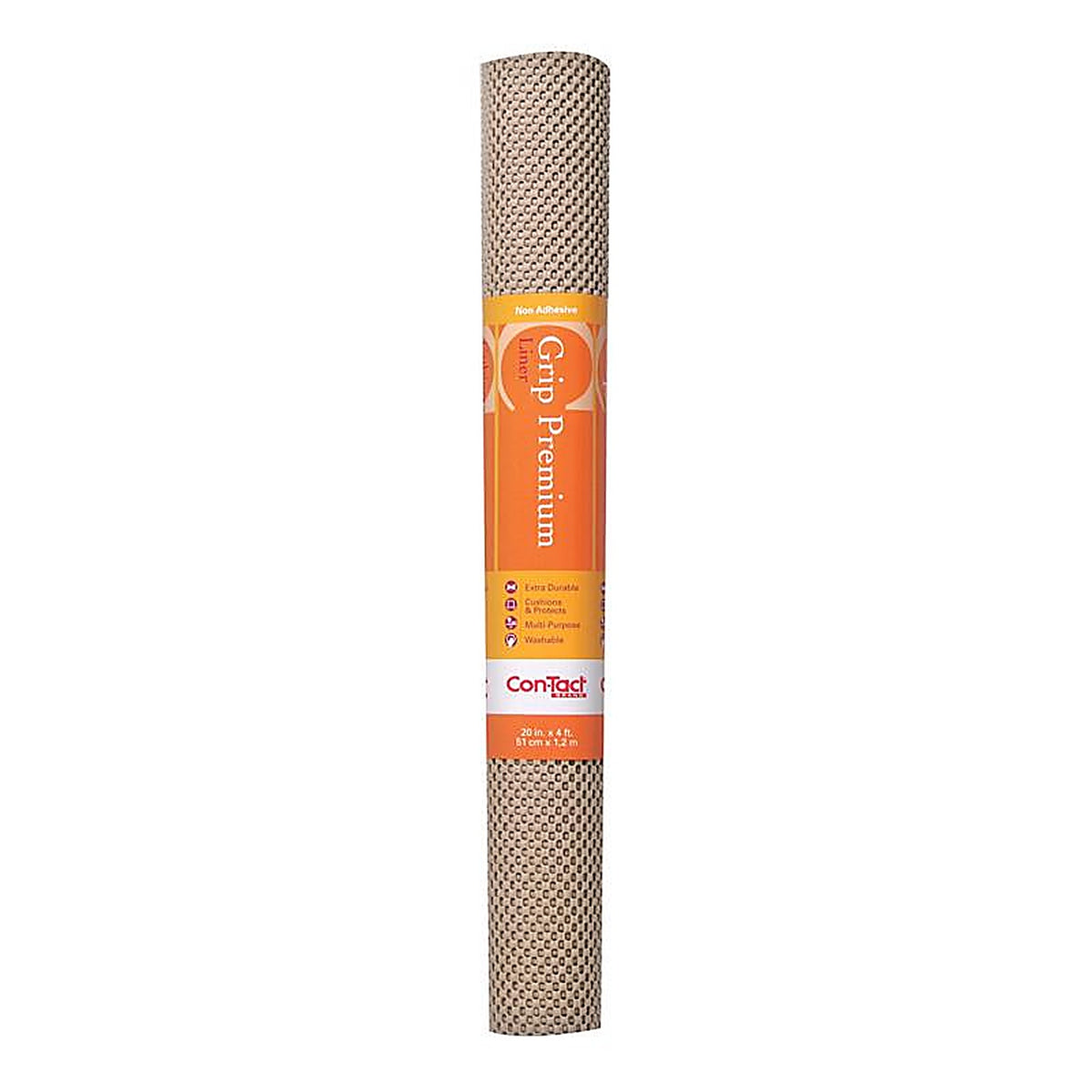 Con-Tact 04F-C6O59-06 Grip Premium 4 ft. L x 20 in. W Taupe Non-Adhesive Shelf Liner