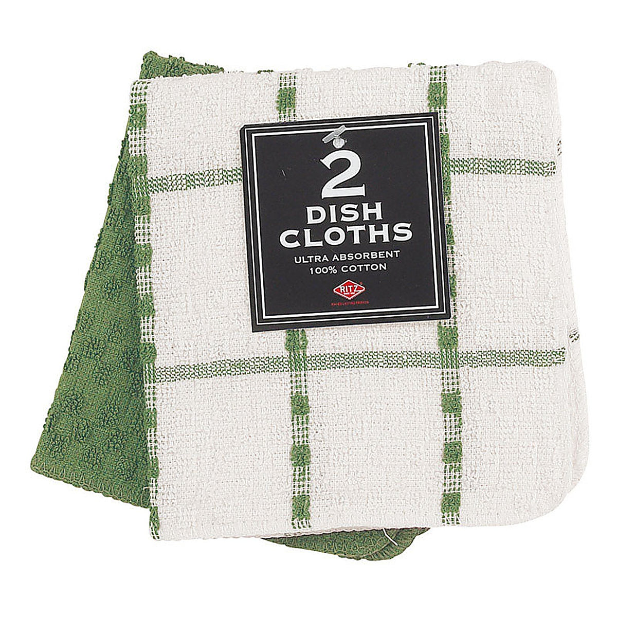 Ritz 27530 Cactus Cotton Check/Solid Dish Cloth 2/Pack
