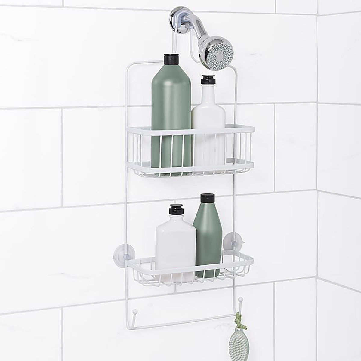 Zenith Home 7617WW 26.13 in. H x 10.38 in. W x 4.13 in. L Chrome White Shower Caddy