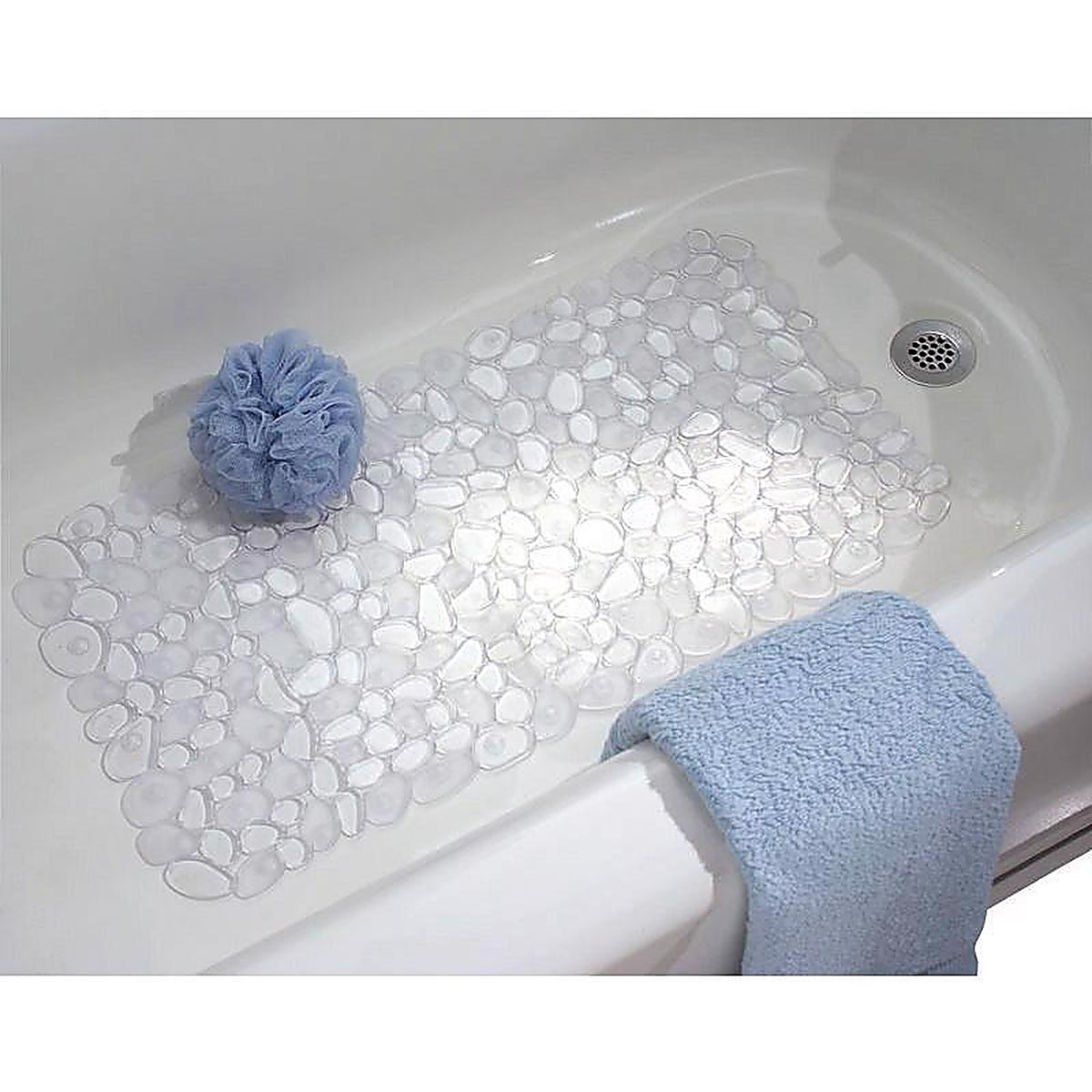 InterDesign 80010 26-1/2 in. L x 13-1/2 in. W Clear Plastic Bath Mat