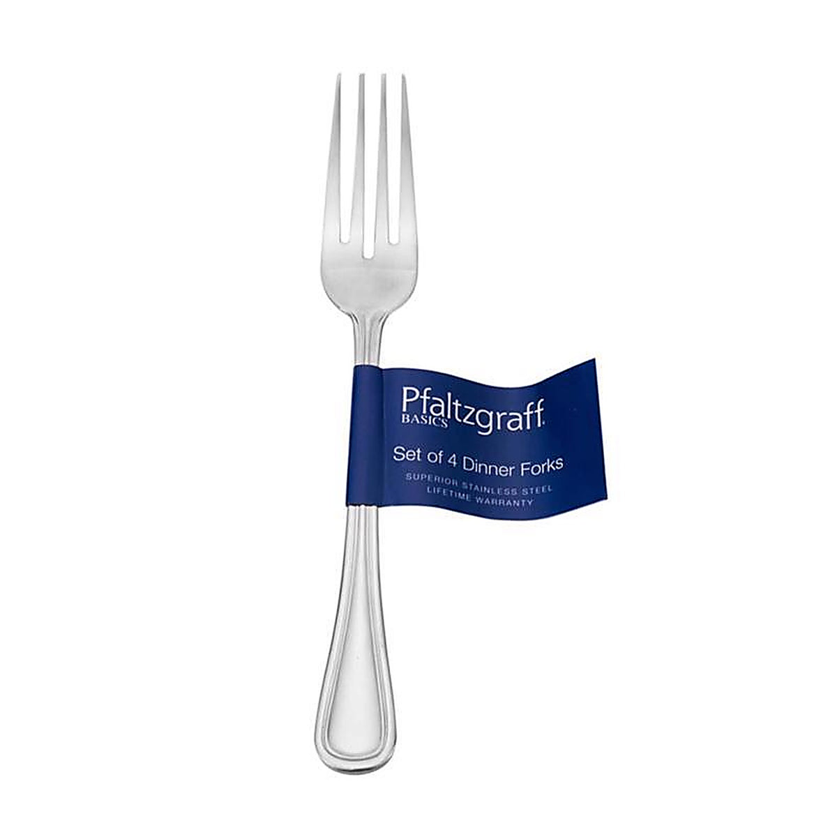 Pfaltzgraff 5087313 Silver Stainless Steel Flatware Dinner Fork Set 4/Pack