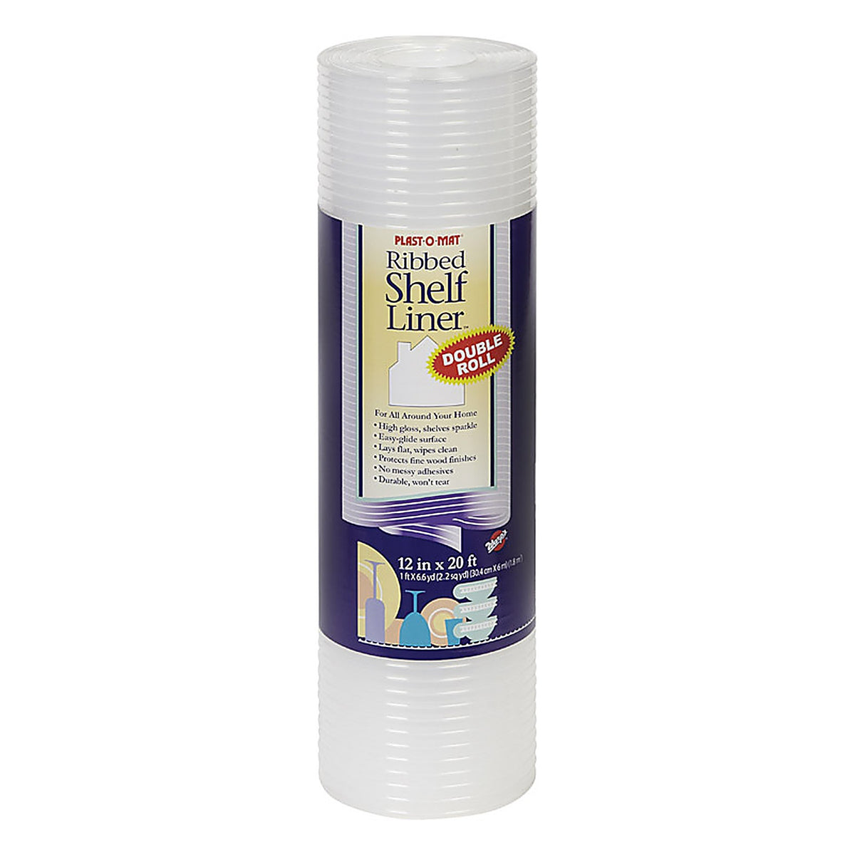Warp's PM120-C Plast-O-Mat 20 ft. L x 12 in. W Clear Non Adhesive Ribbed Shelf Liner