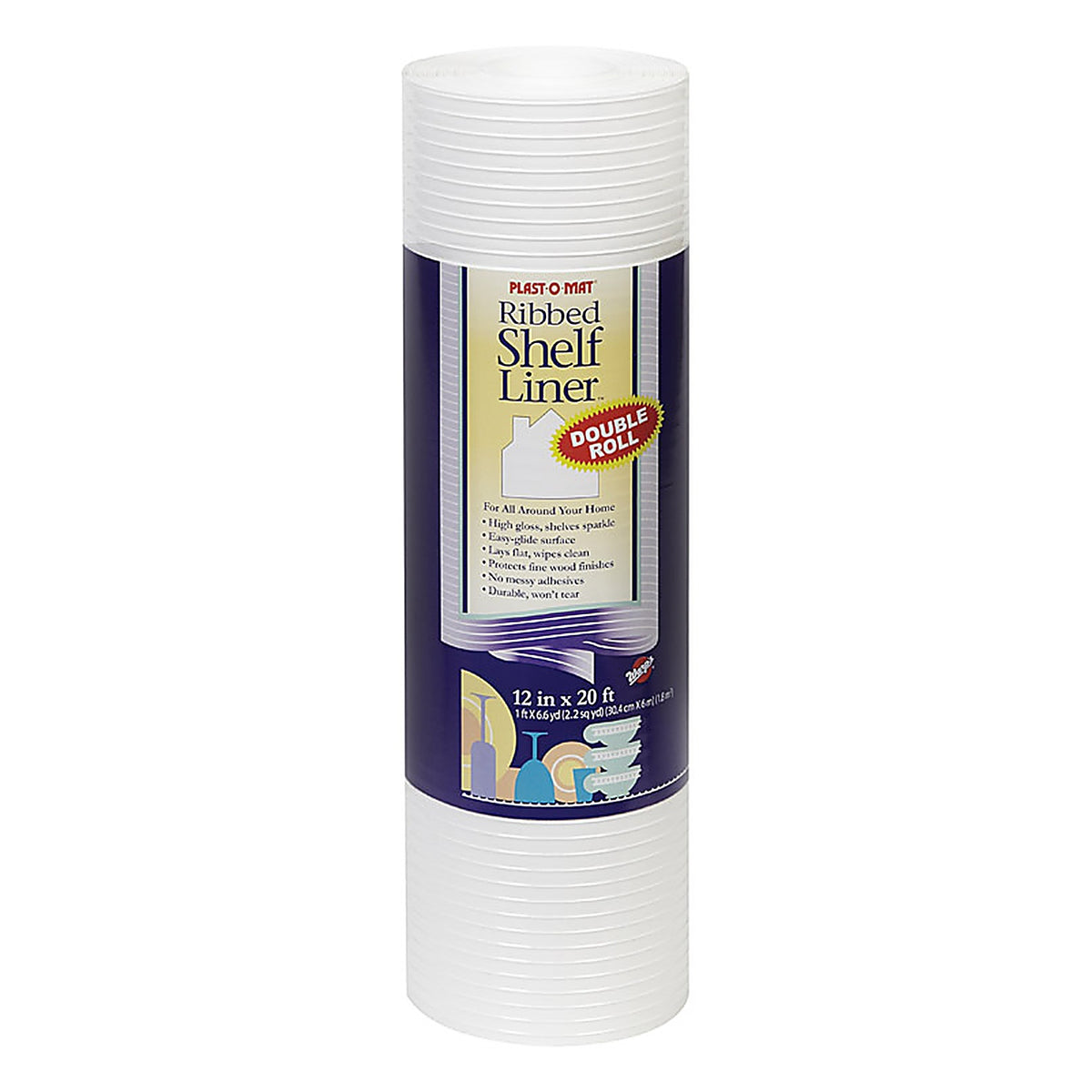 Warp's PM120-W Plast-O-Mat 20 ft. L x 12 in. W White Non Adhesive Ribbed Shelf Liner