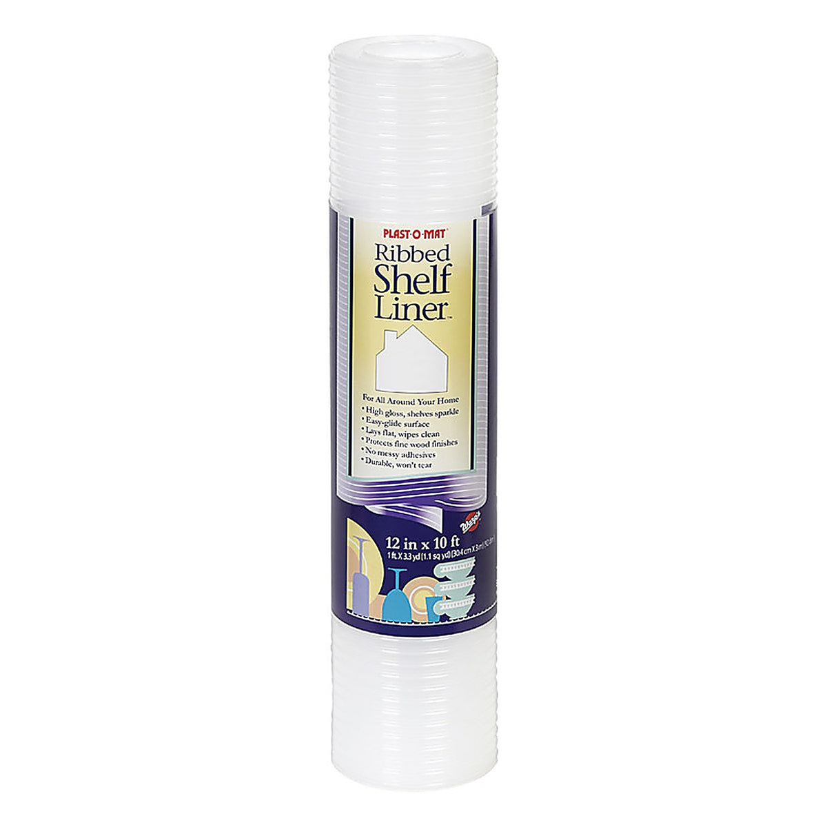Warp's SPM110C Plast-O-Mat 10 ft. L x 12 in. W Clear Non Adhesive Ribbed Shelf Liner