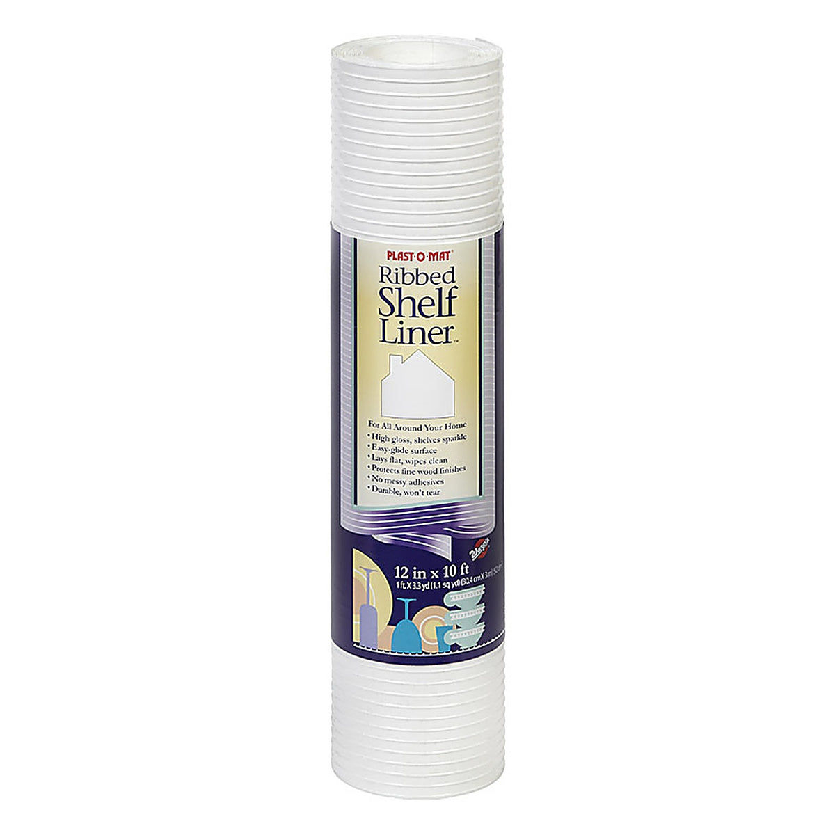 Warp's SPM-110W Plast-O-Mat 10 ft. L x 12 in. W White Non Adhesive Ribbed Shelf Liner
