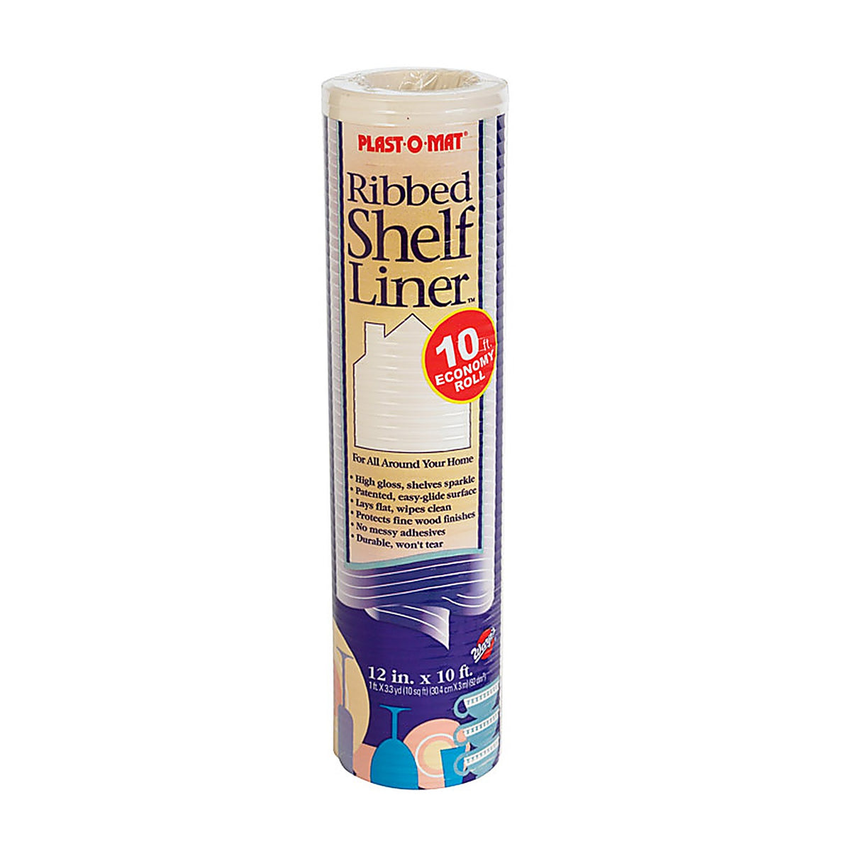 Warp's SPM110-Q Plast-O-Mat 10 ft. L x 12 in. W Bisque Non Adhesive Ribbed Shelf Liner