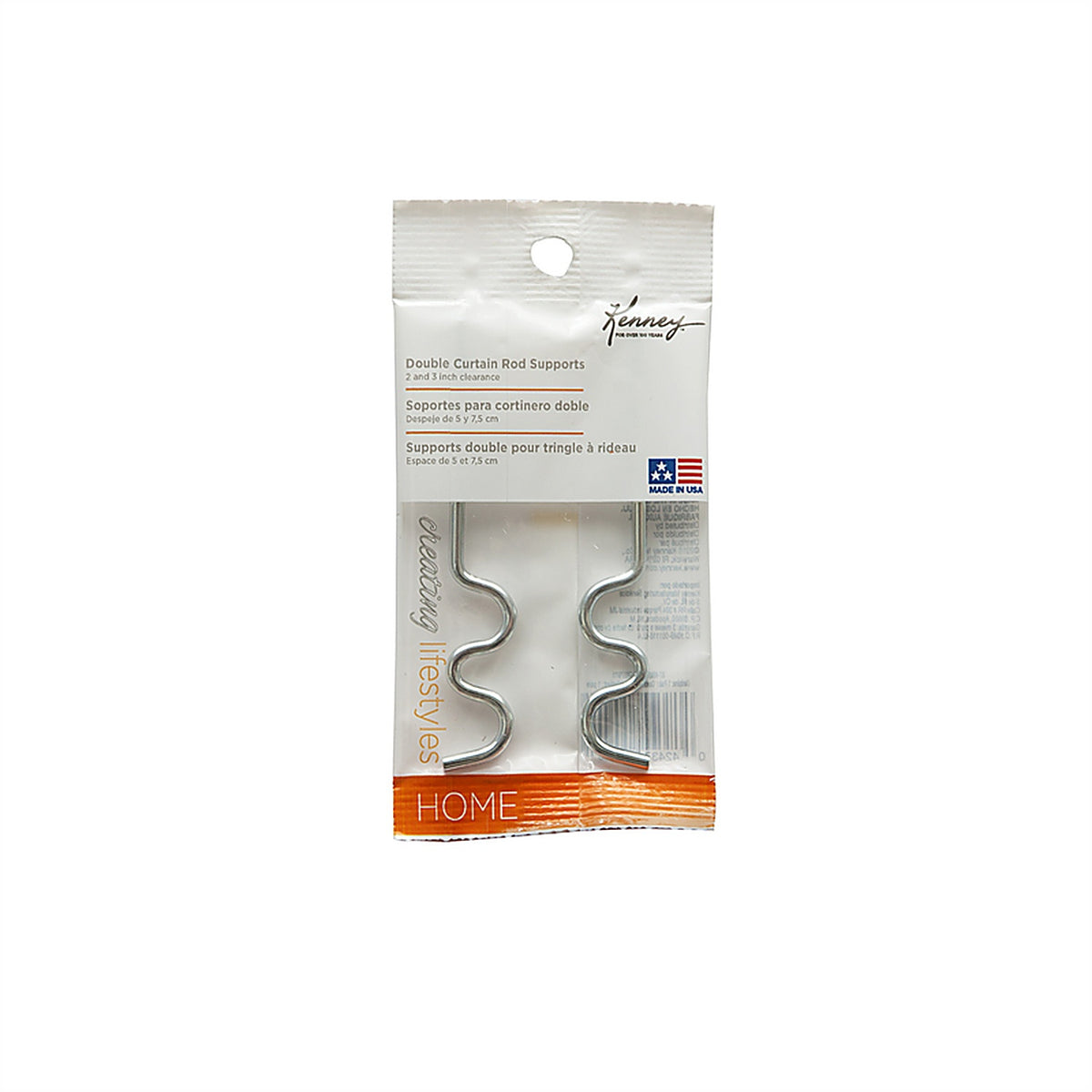 Kenney KN879/11 Chrome Silver Curtain Rod Support Hook