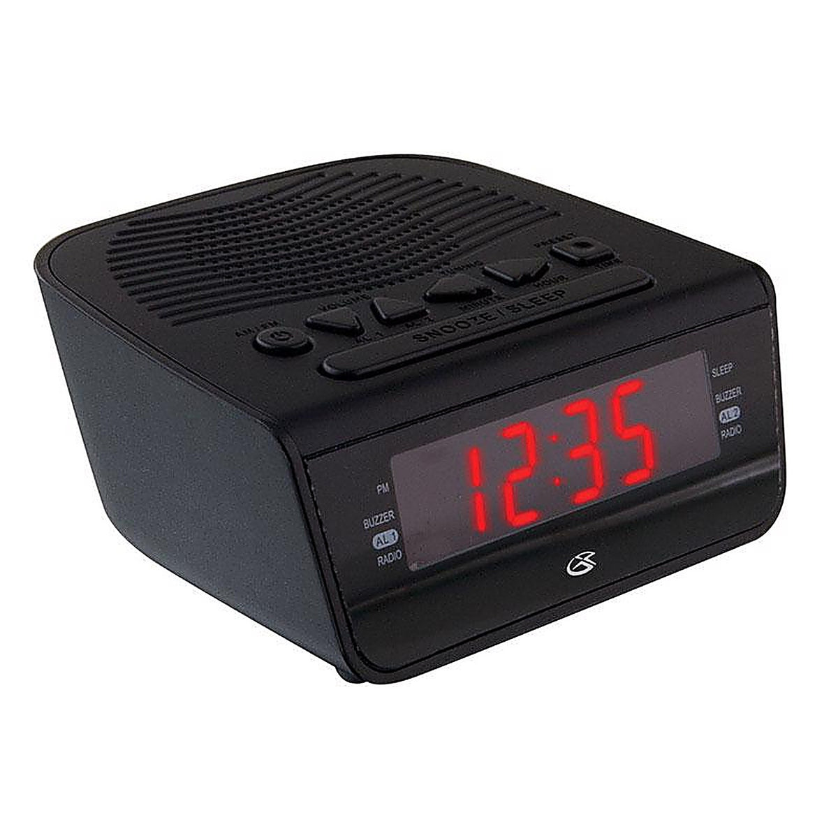 GPX C224B 5.12 in. Black AM/FM Clock Radio Digital Plug-In