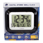 La Crosse Technology WT-8005U-B 9 in. L x 1-1/2 in. W Indoor Contemporary Digital Atomic Wall Clock Plastic
