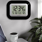 La Crosse Technology WT-8005U-B 9 in. L x 1-1/2 in. W Indoor Contemporary Digital Atomic Wall Clock Plastic