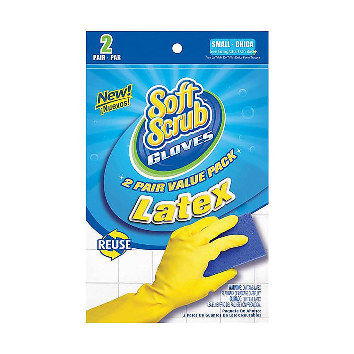 Soft Scrub 12321-26 Soft Scrub Latex Cleaning Gloves S Yellow 2 pair