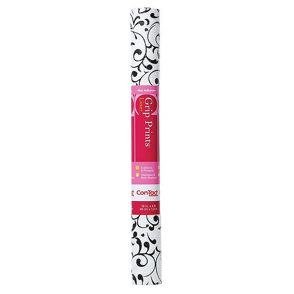 Con-Tact 04F-C7HR6-06 Grip Prints 4 ft. L x 18 in. W Virtu Black Non-Adhesive Shelf Liner