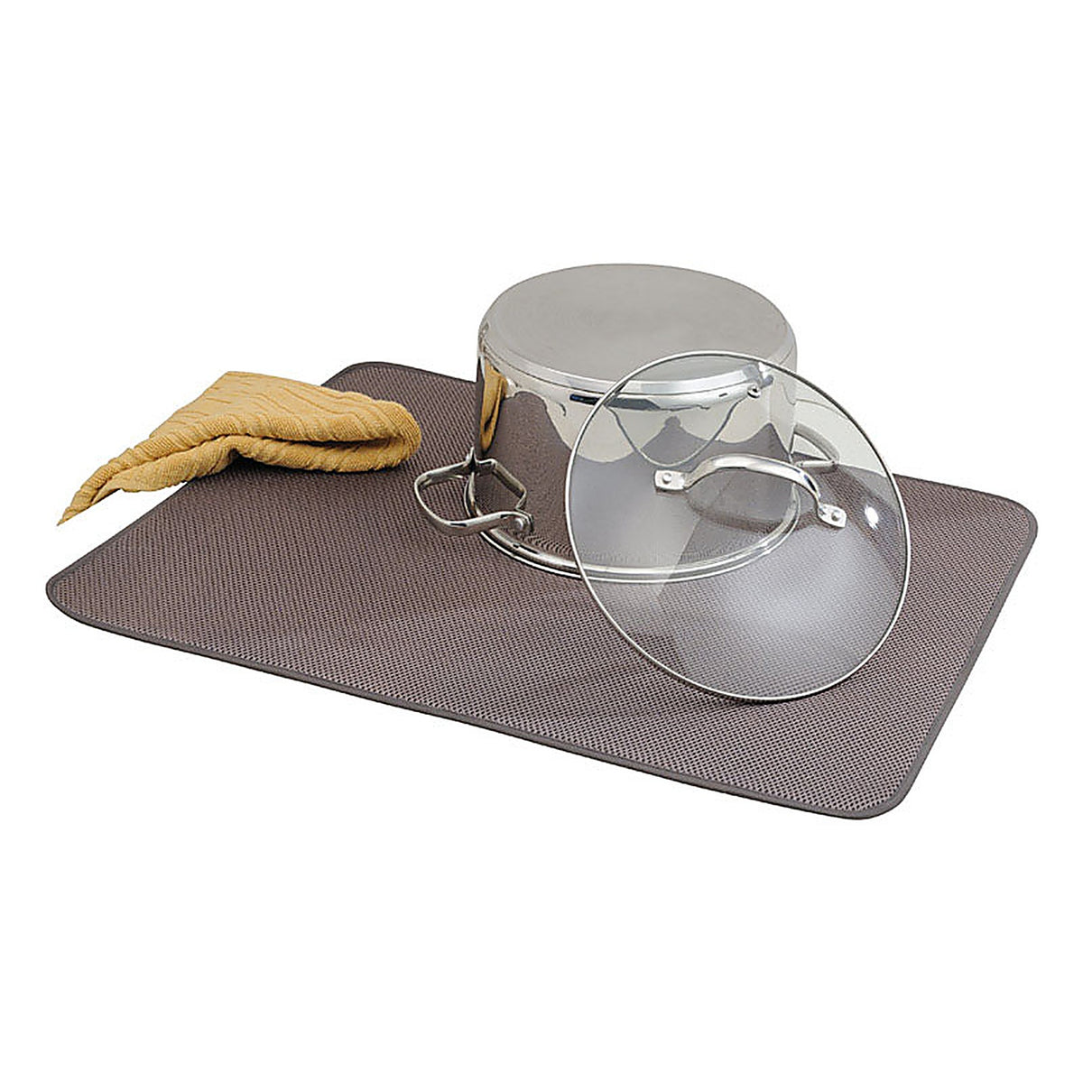 InterDesign 41143 18 in. W x 24 in. L Mocha Microfiber Drying Mat