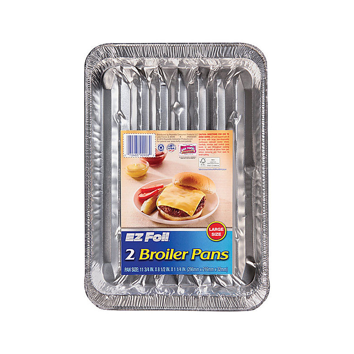 E-Z Foil 00Z90908 Foil 8-1/2 in. W x 11-3/4 in. L Super Broiler Pan Silver 2/Pack