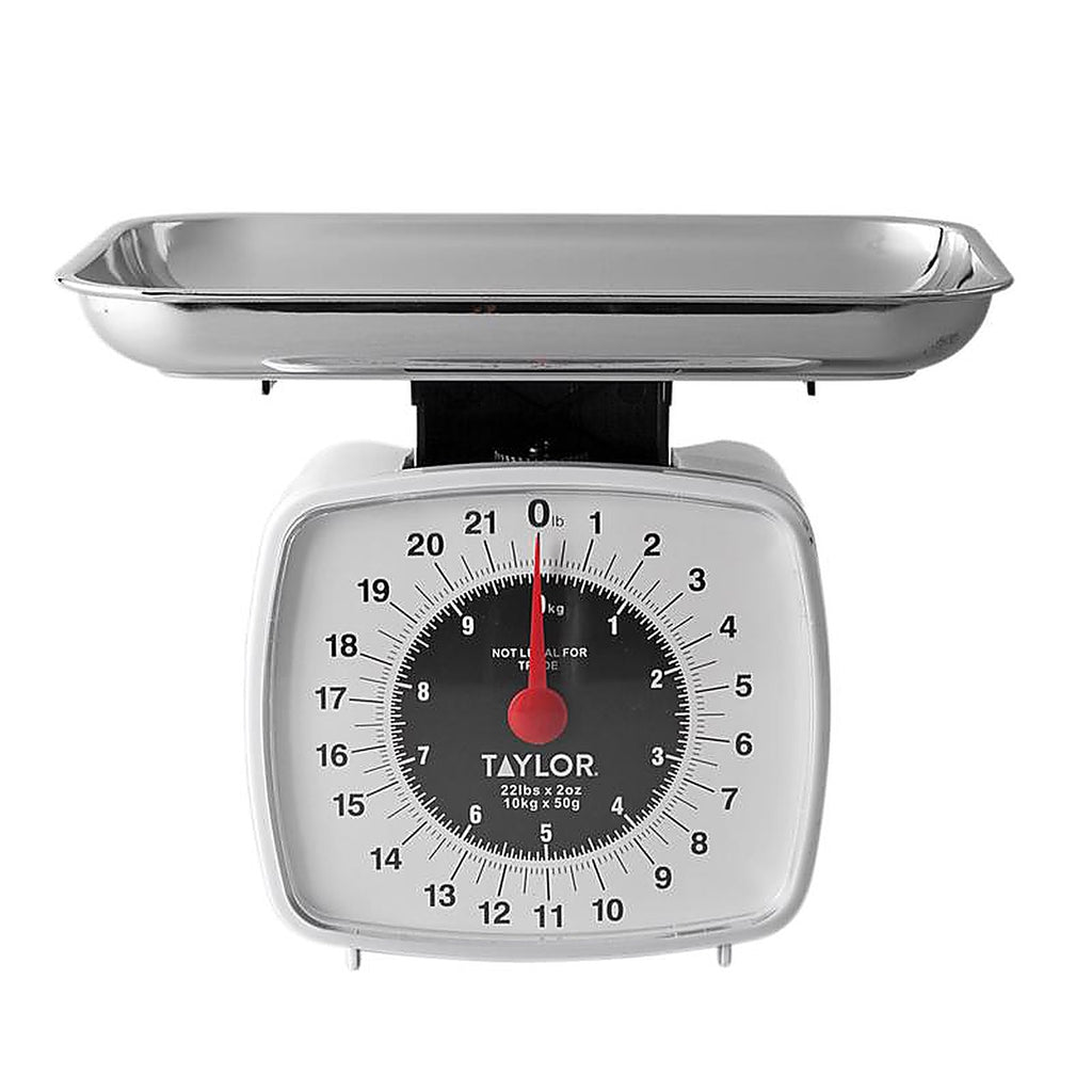 Taylor 38804016T White Analog Kitchen Scale 22 lb.