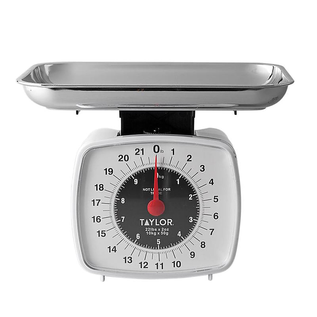Taylor 38804016T White Analog Kitchen Scale 22 lb.