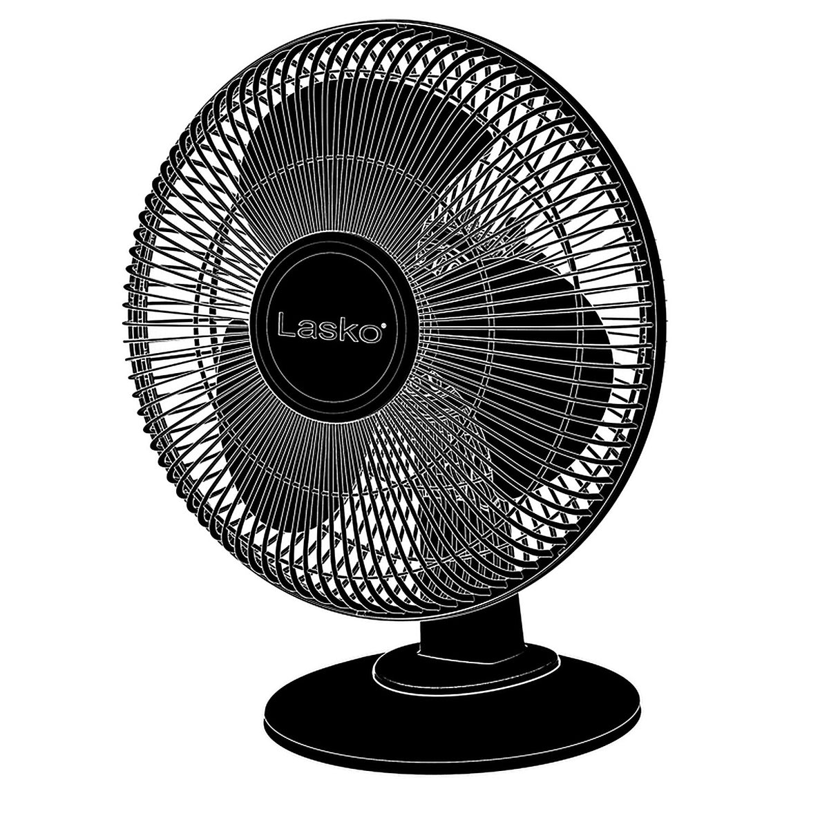 Lasko 2017 16.5 in. H x 12 in. Dia. 3 speed Oscillating Table Fan