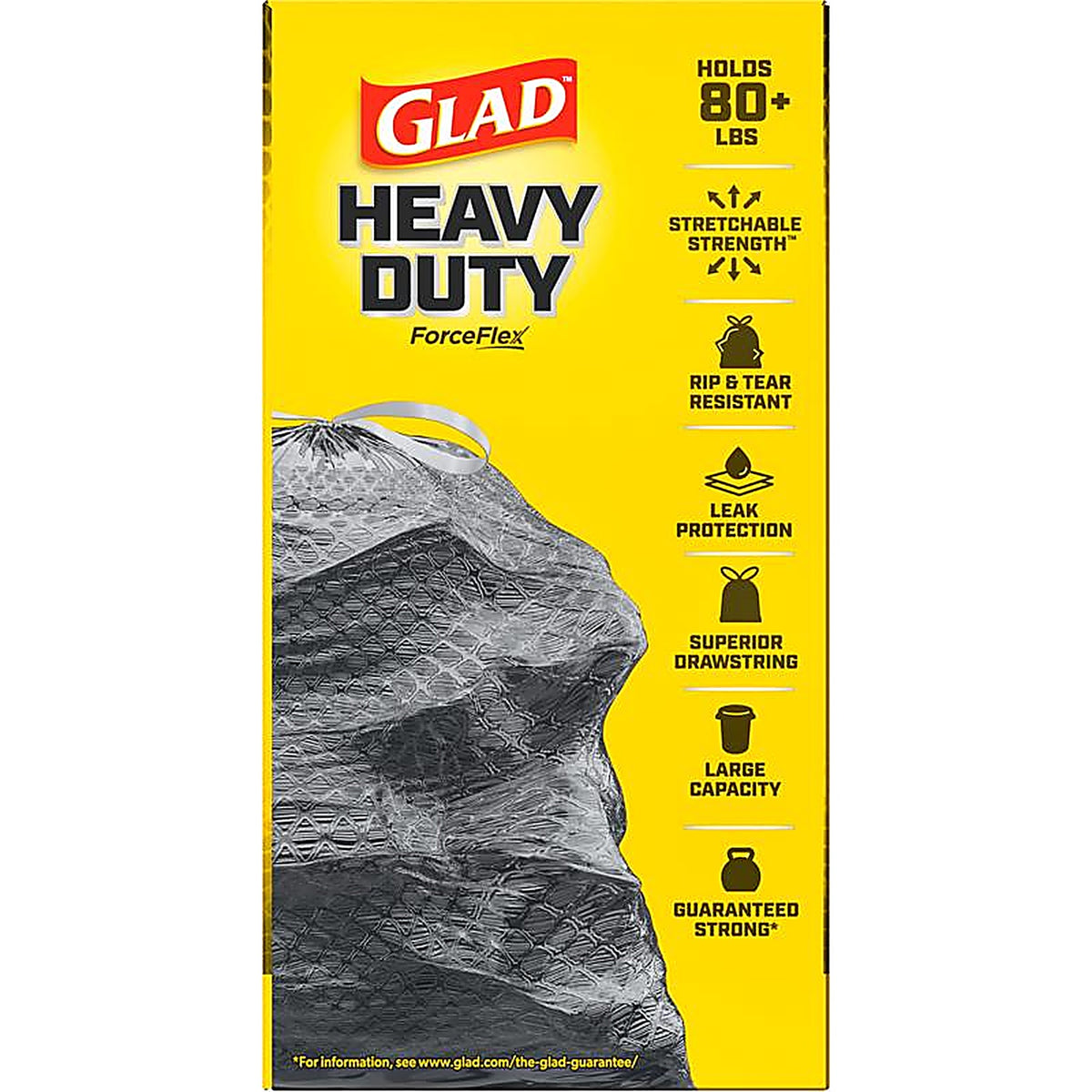 Glad 78539 ForceFlex 30 gal. Trash Bags Drawstring 50/Pack