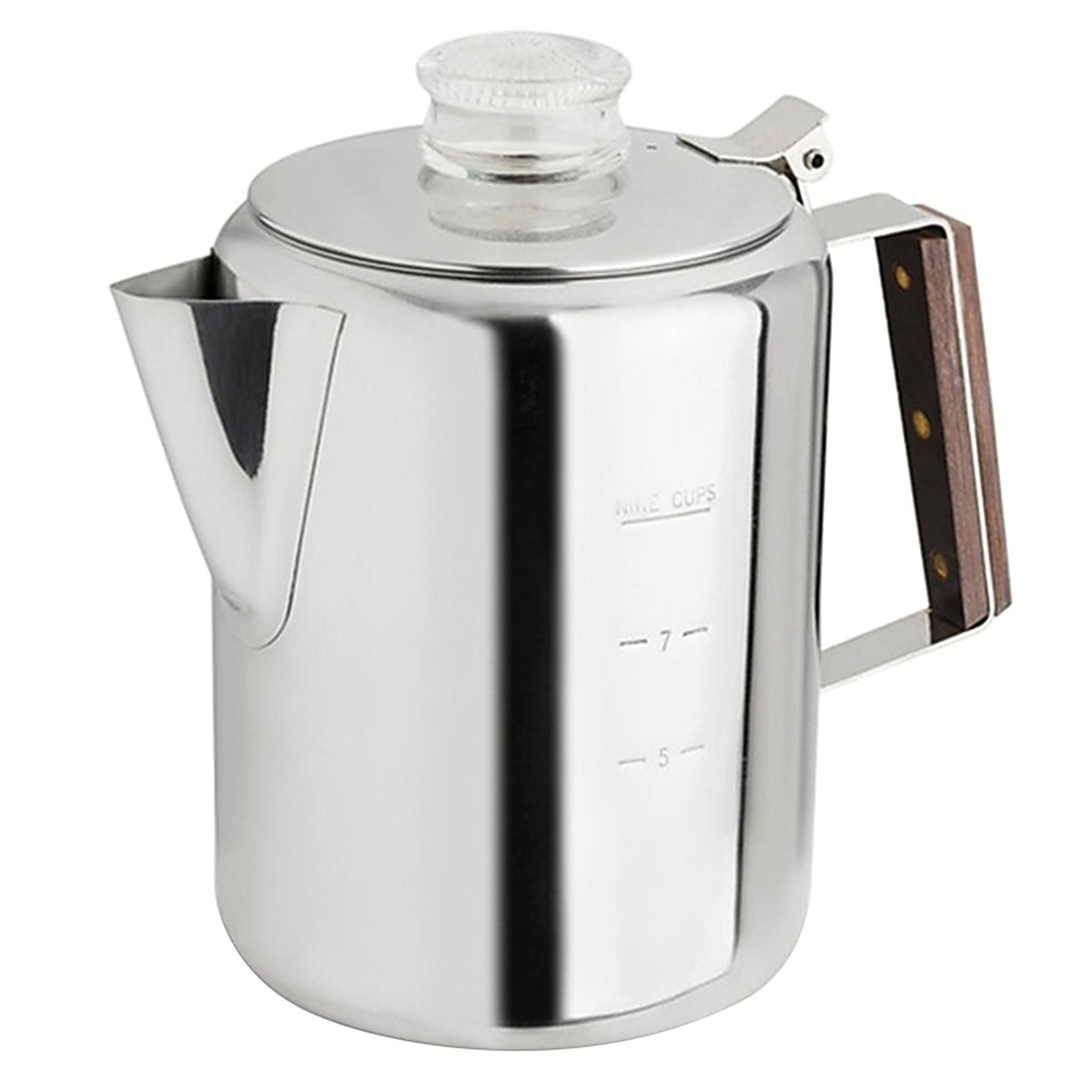 Tops 55704 Rapid Brew 9 cups Silver Stovetop Percolator